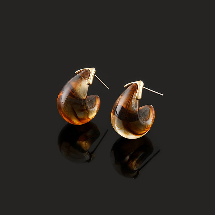 Wholesale stud earrings brown earrings water drop clip without pierced ears