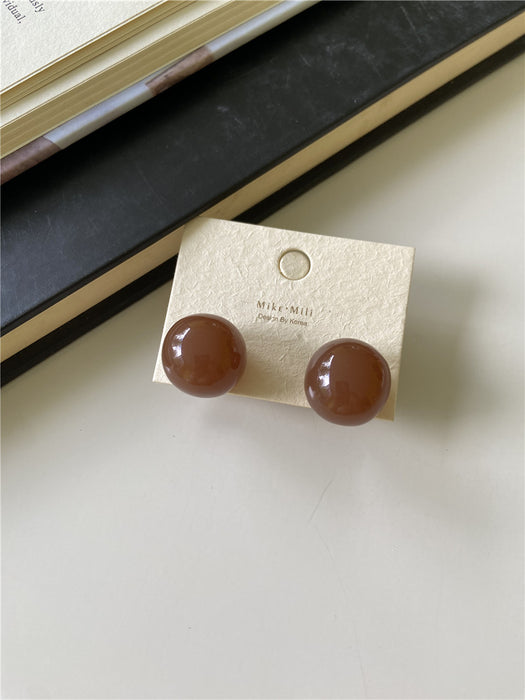 Wholesale New Colored Candy Ball Earrings Silver Needle Temperament Round Earrings Earrings