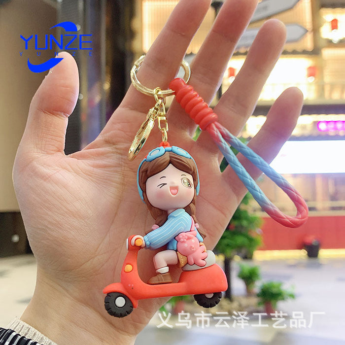 Wholesale Cute Cartoon Riding a Little Donkey Keychain JDC-KC-YunZ004
