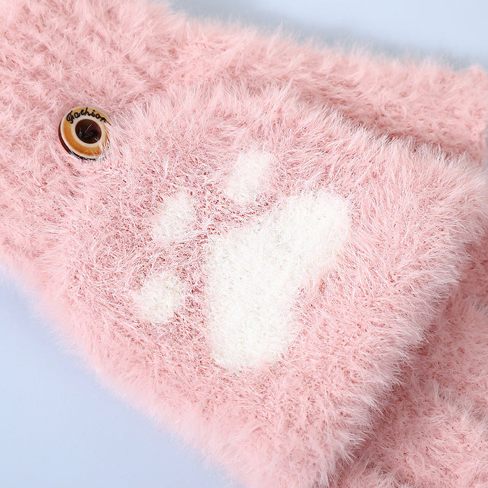 Wholesale Cat paw half-finger flip gloves