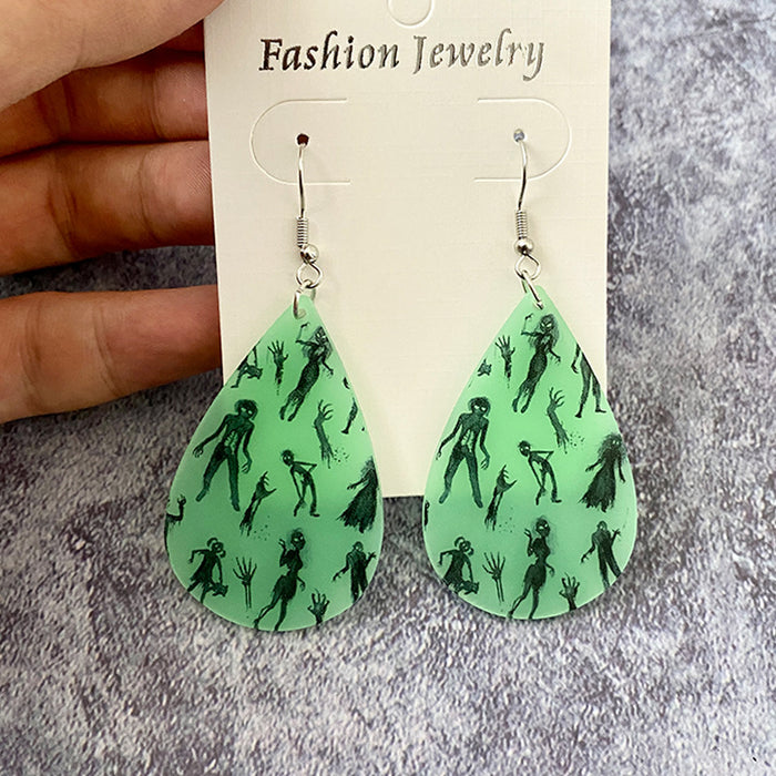 Wholesale  night luminous devil earrings acrylic luminous horror personality earrings