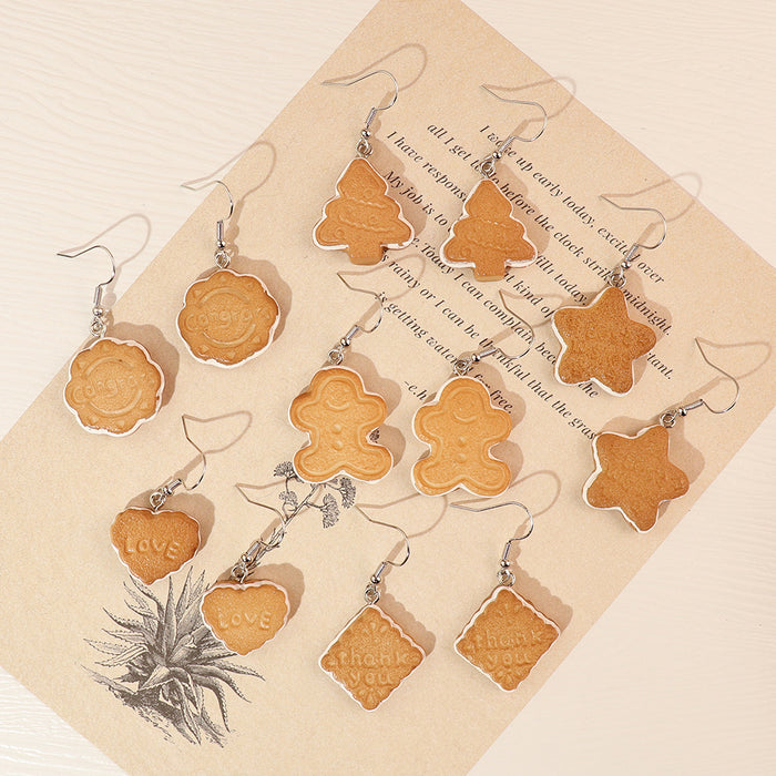 Wholesale Carnival Christmas Series Simulation Christmas Cartoon Cookie Earrings