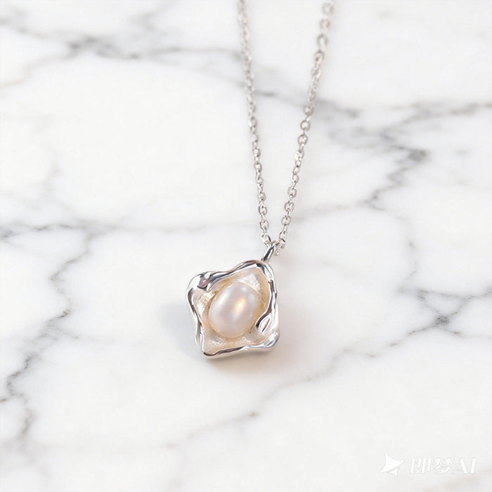 Wholesale Shell clavicle necklace with irregular pearl