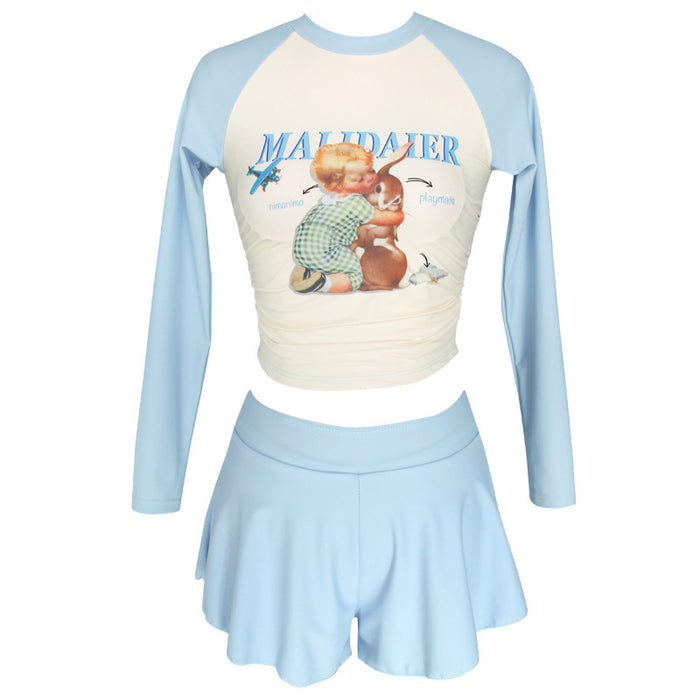 Wholesale Swimsuit women's split three piece set for girls to soak in hot springs