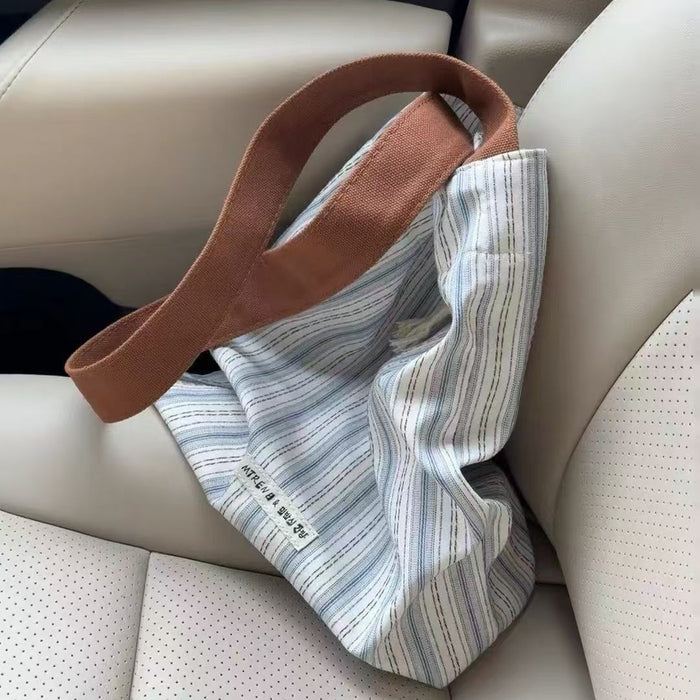 Wholesale Single shoulder commuting bag, new versatile striped large capacity tote bucket bag