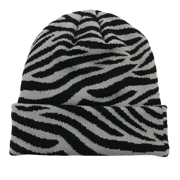 Wholesale Cow Leopard Print Jacquard Acrylic Wool Knitted Hat JDC-FH-HaiPu012