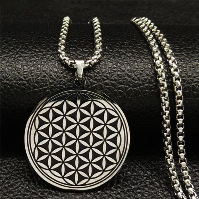 Wholesale Simple circular circular stainless steel geometric collarbone chain pendant necklace