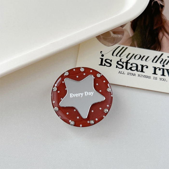 Wholesale Acrylic Rhinestone Star Mirror Phone Grip Stand