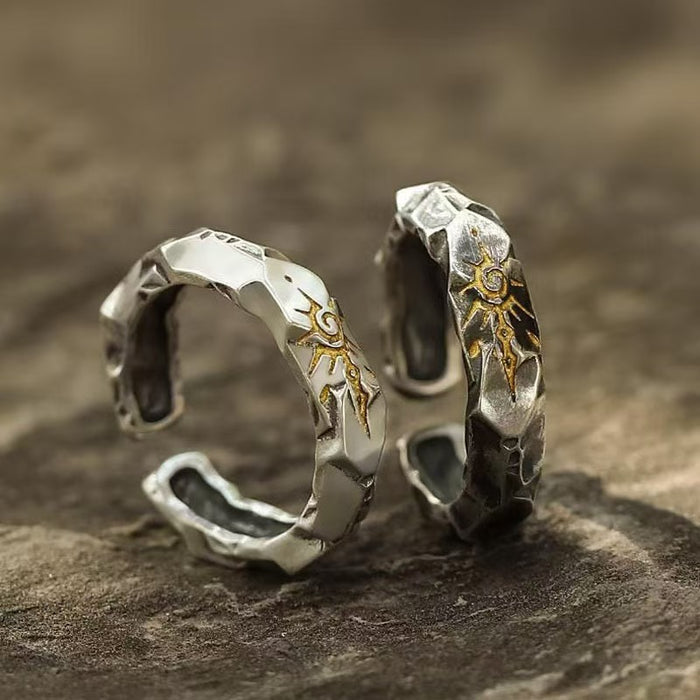 Wholesale Personalized and fashionable geometric ring, retro and high-end opening, index finger ring, niche design ring