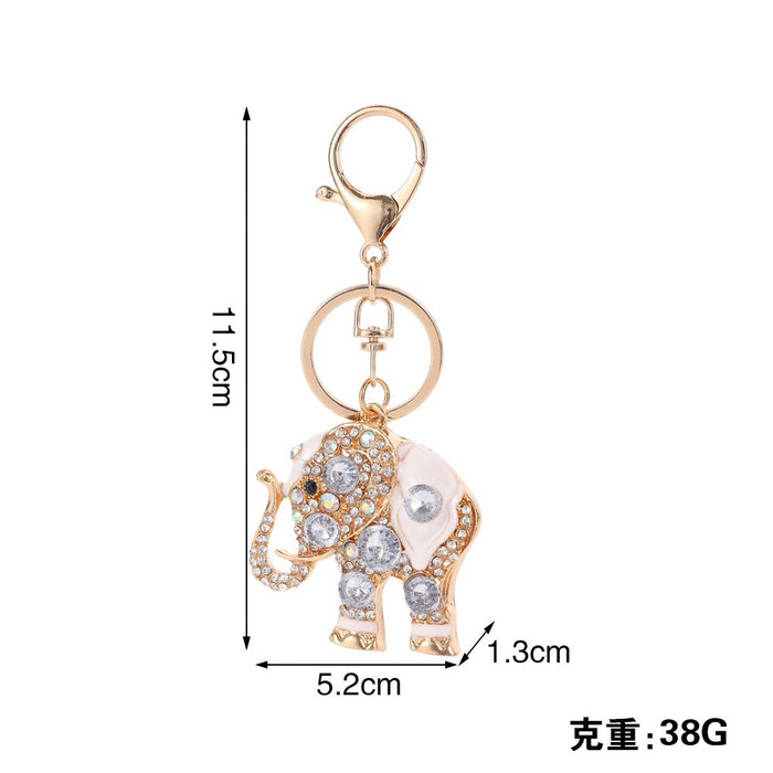 Wholesale Elephant Rhinestone Keychain Decorative Fashion Accessory