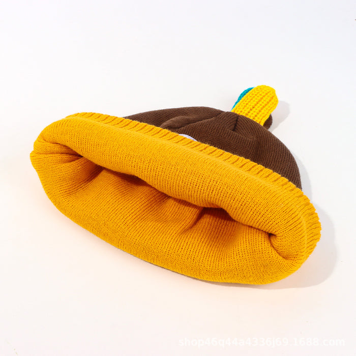 Wholesale Autumn and Winter New Kidsren' s Acrylic Knitted Hat Thanksgiving Family Warm Personalized Turkey Hat Female Couple Woolen Hat