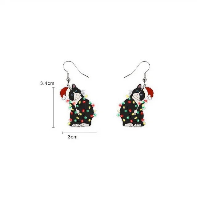 Wholesale Acrylic flat  earrings holiday ornaments animal cute earrings earrings