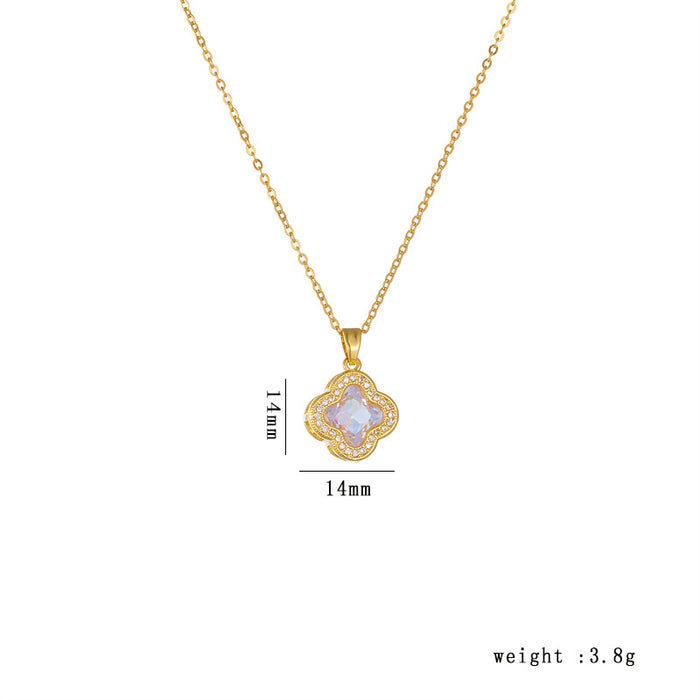 Wholesale Titanium steel clover necklace