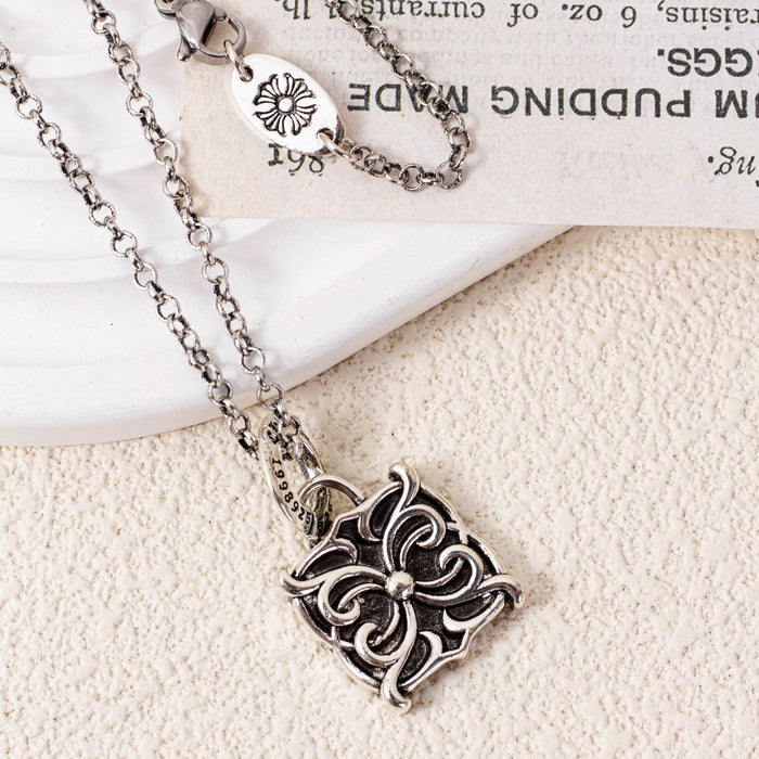 Wholesale Square vine Rubik' s Cube Cross Pendant Long Necklace