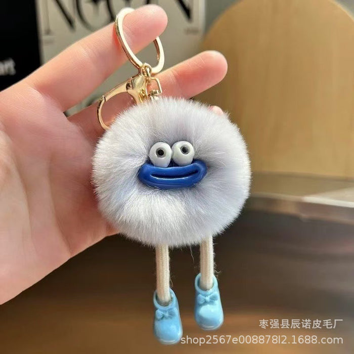 Wholesale Cute car keychain pendant plush ball bag ornament