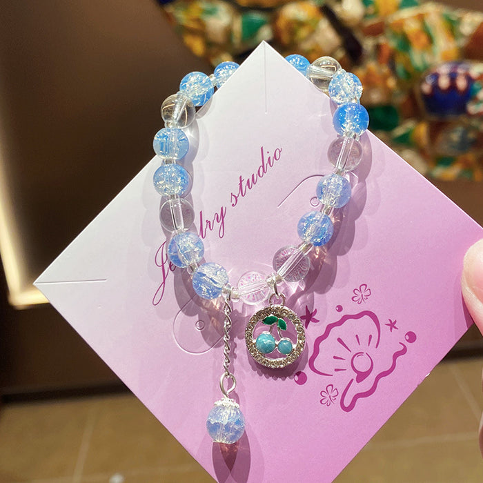 Wholesale Cherry Design Glass Beaded Bracelet Fashion Jewelry Accessory MOQ≥3