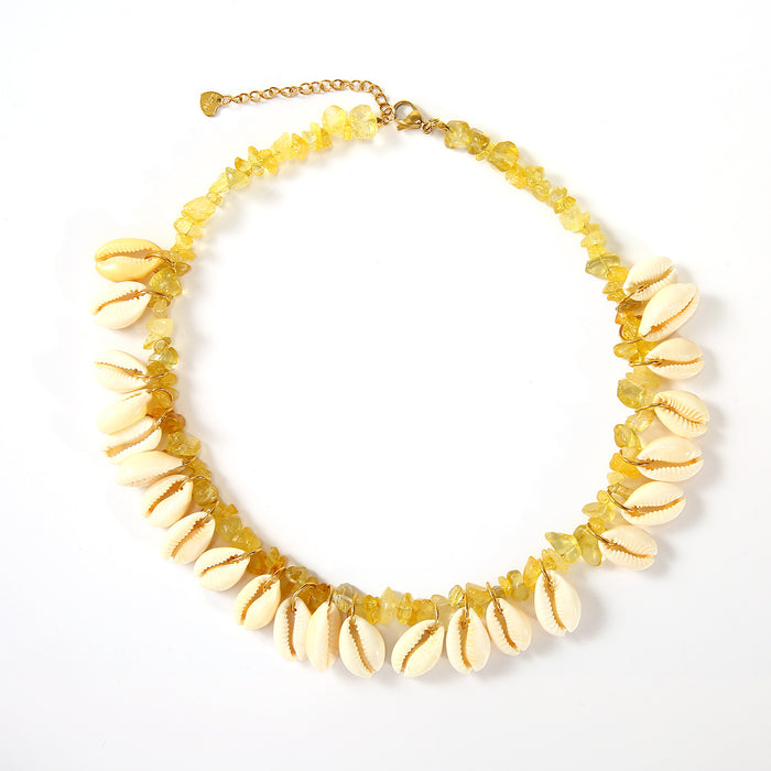 Wholesale Fashionable ocean style shell necklace paired with personalized stainless steel starfish shrimp pendant wholesale