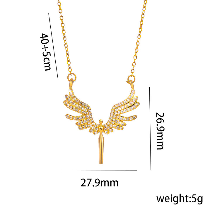 Wholesale Diamond angel wings Angel necklace