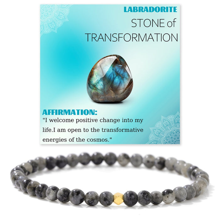 Wholesale 4mm stone bead bracelet with elastic cord