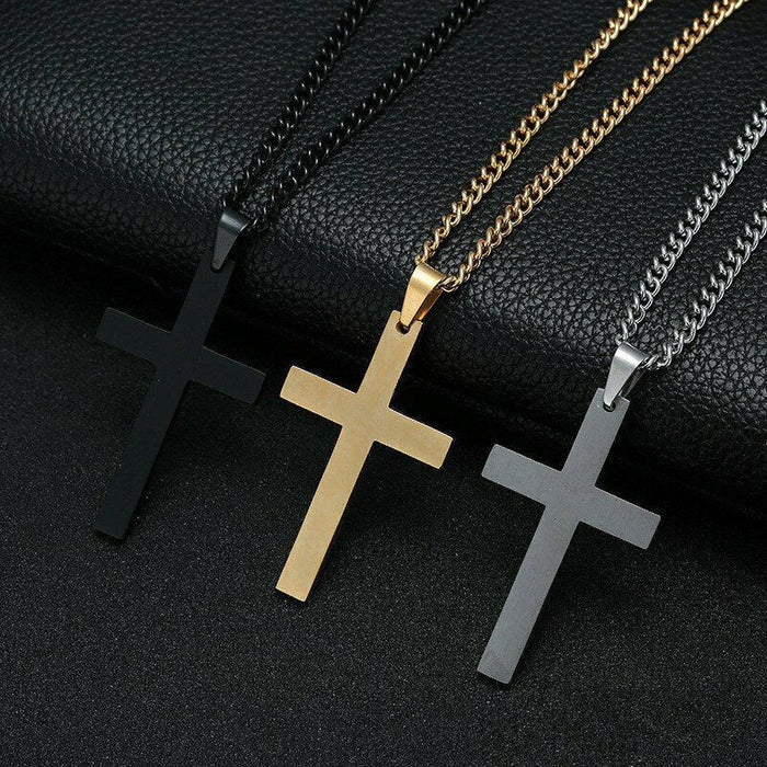 Wholesale Fashion Cross Necklace Trendy Cool Alloy Cross Pendant Jewelry