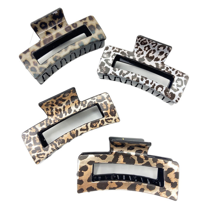 Wholesale Printed hair clip elegant leopard print claw clip