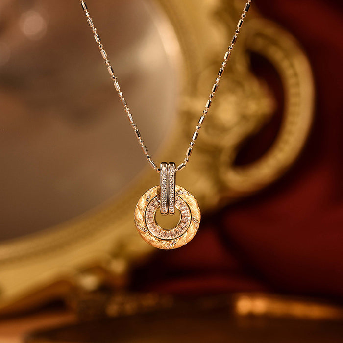 Wholesale Temperament necklace for women, light luxury, niche design, collarbone chain with diamonds, eight treasures compass accessories