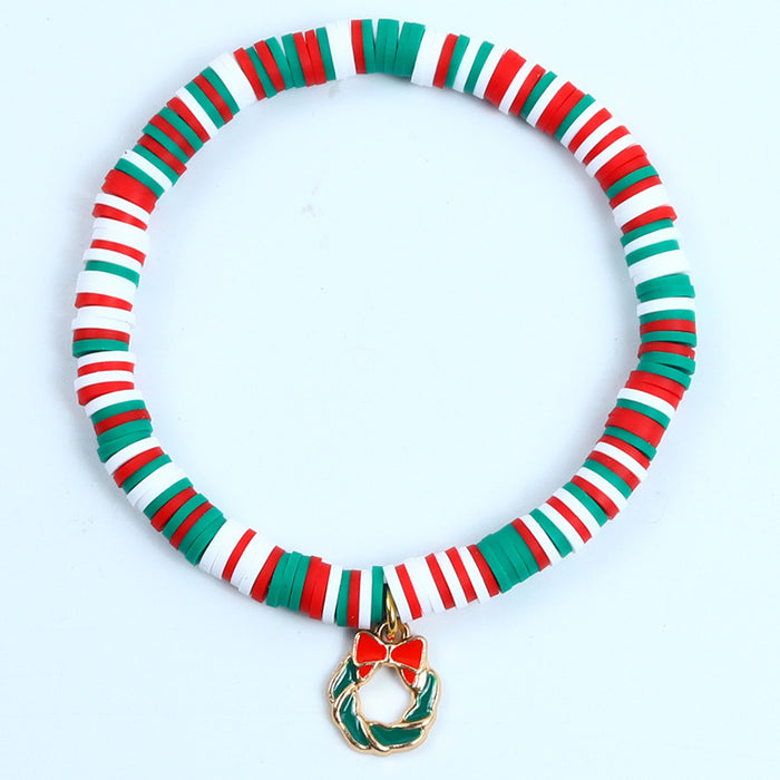 Wholesale Christmas Soft y Bracelet Beaded suit Santa Bell Gift Bracelet