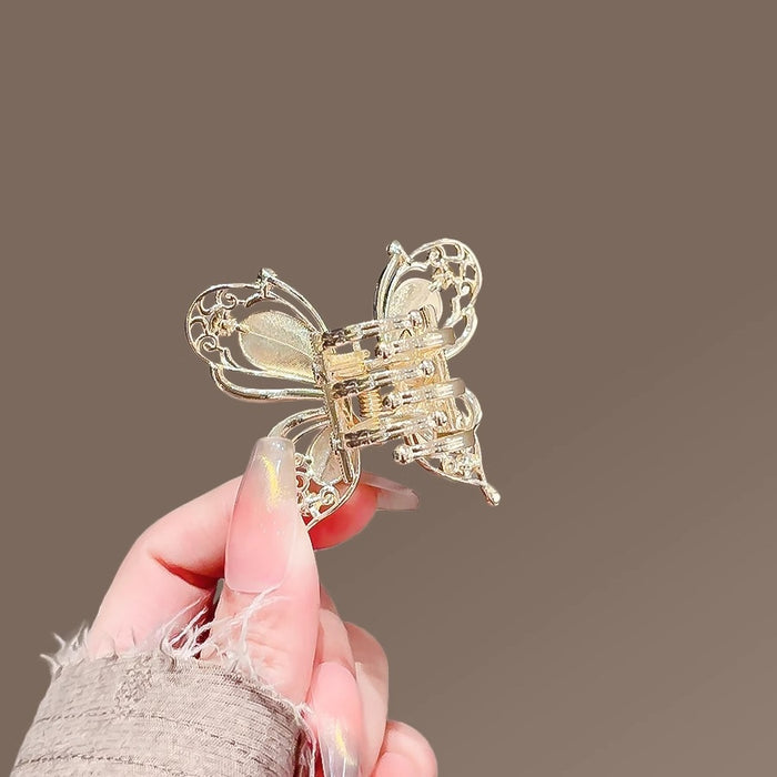 Wholesale Three dimensional butterfly rhinestone pearl hair clip, grip clip, back of head, half tied hair, shark clip, top clip