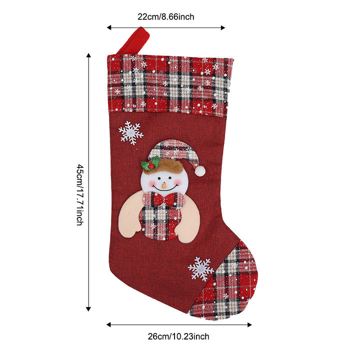 Wholesale Christmas Socks Children' s Gift Bag Pink Cartoon Roof Old Man Candy Gift Decoration Supplies Christmas Tree