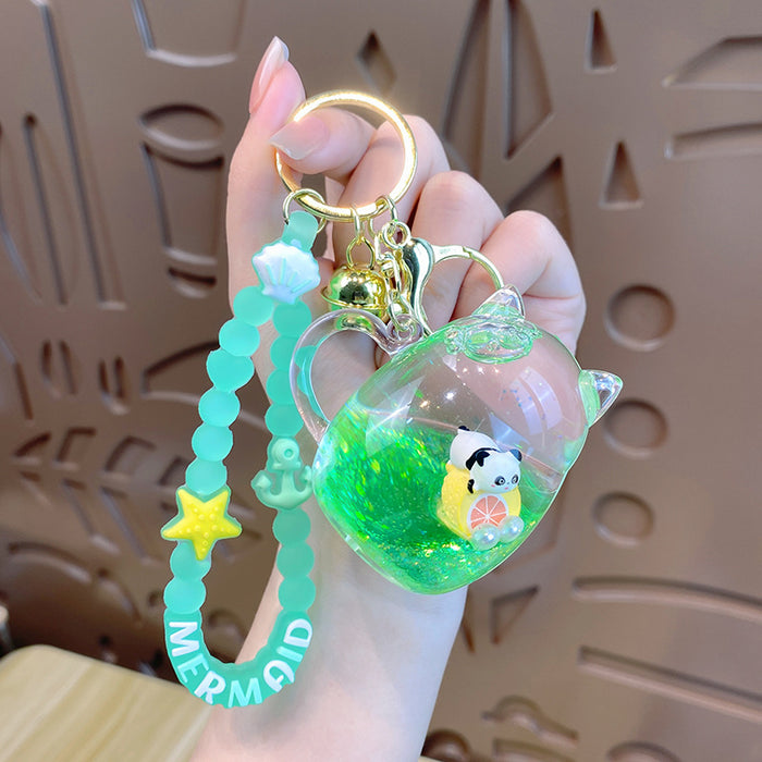 Wholesale Oil in keychain, drift bottle, cute pendant bag