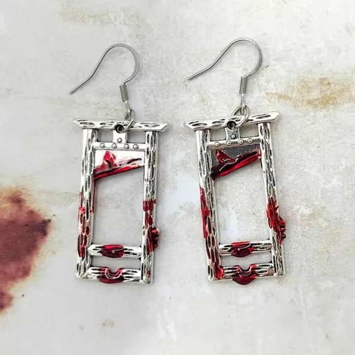 Wholesale Dark Vintage Guillotine Blade Earrings Zinc Alloy  Party Jewelry Accessory