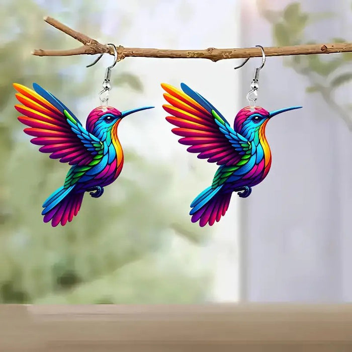 Wholesale Stylish Acrylic Hummingbird Earrings Jewelry Accessory MOQ≥2
