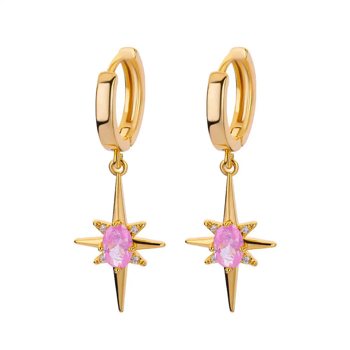 Wholesale Titanium Steel Star Earrings Studs Imitation Pearl High-End Niche Jewelry