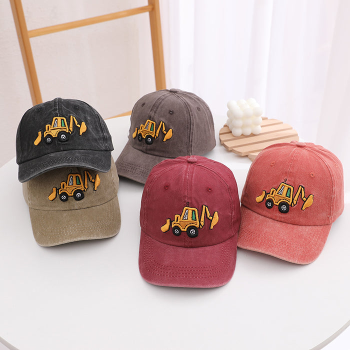 Wholesale Children' s retro excavator cartoon baseball cap