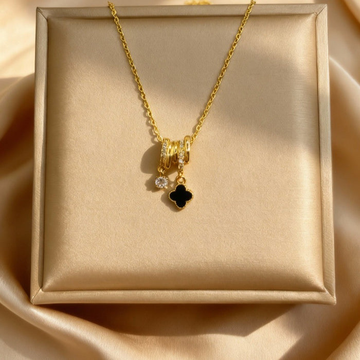 Wholesale Full Diamond Four-Leaf Clover Pendant Necklace for Women choker necklace