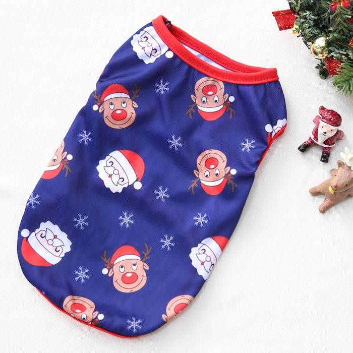 Wholesale Dogs Christmas Pet Supplies Clothes  Cotton Coat Autumn and Winter Elk Cat and Dog Clothes