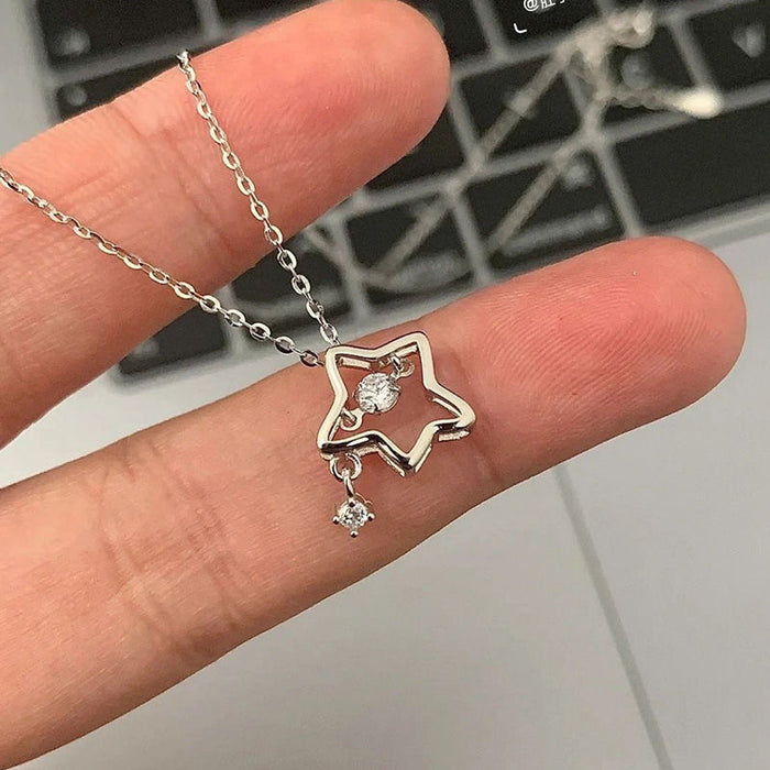 Wholesale Clavicle chain pentagram necklace star