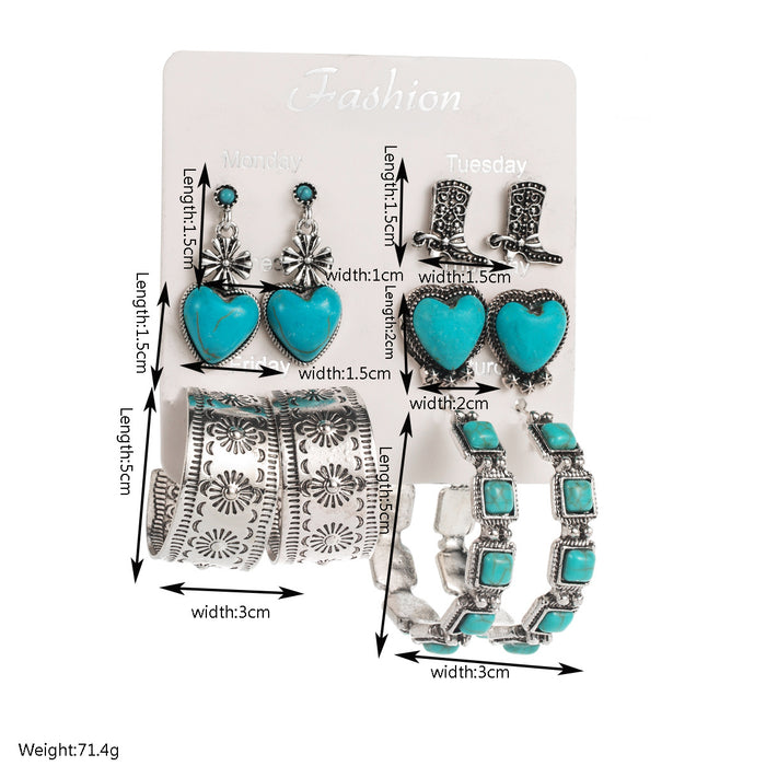 Wholesale Turquoise Statement Earrings Set