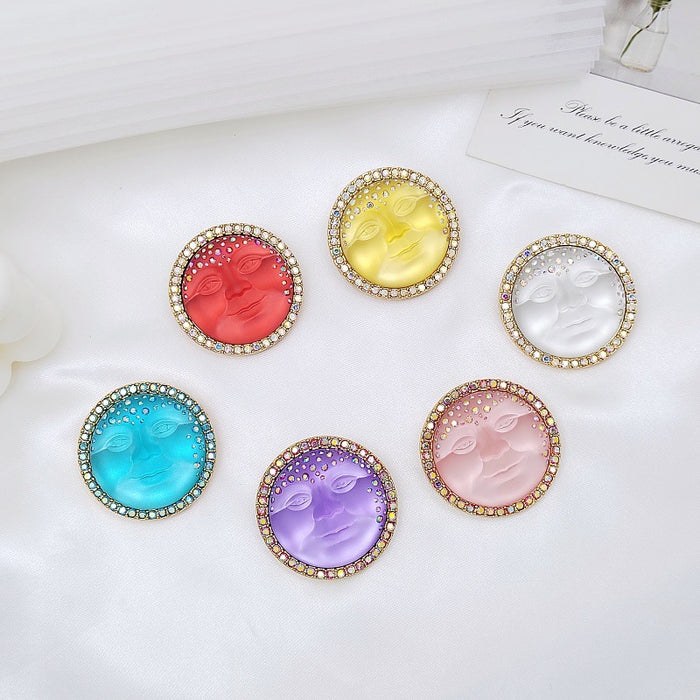 Wholesale face exquisite diamond personality color elegant brooch