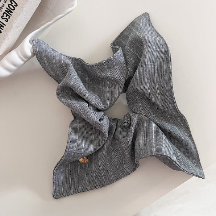 Wholesale Premium Gold Label Striped Square Scarf Hair Hoop Ponytail Disc Hair Headrope Hair Rope Hair Accessories