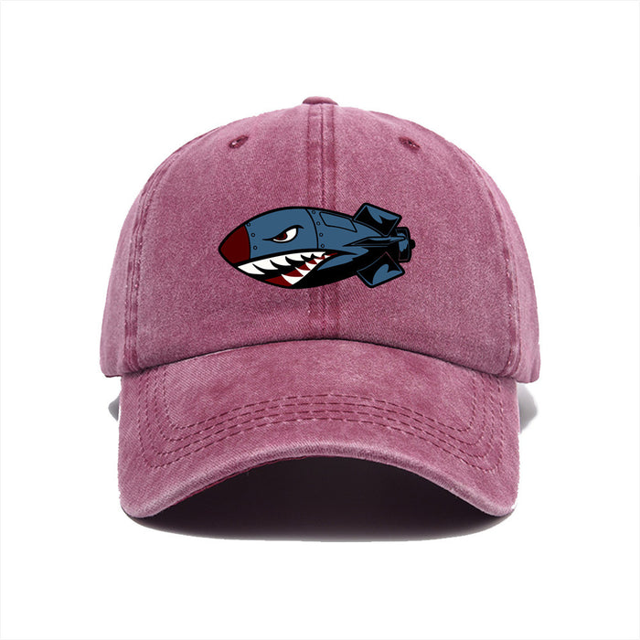 Wholesale Printed baseball cap for outdoor leisure, sun shading, washed retro trend, duckbill cap