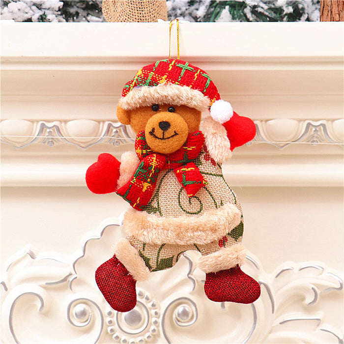 Wholesale Christmas Decorations Small Pendant Christmas Tree Fabric Pendant Elder Elk Doll Small Hanging Window Small Pendant