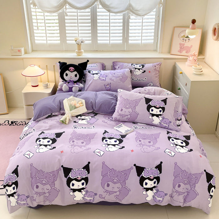 Wholesale A-level Cloud Washed Cotton Cute Cartoon Girl Heart Dormitory Bed Sheets JDC-SEE-AiErMei004