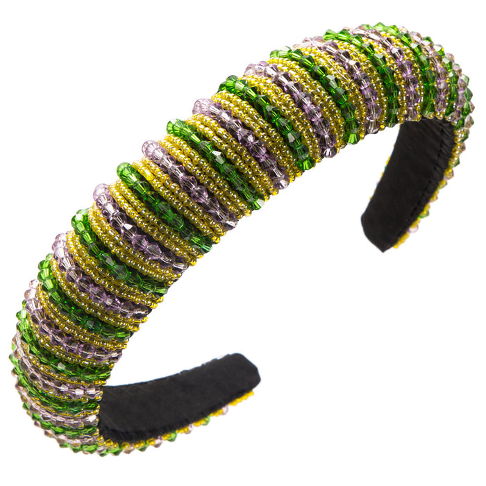 Wholesale Crystal color-blocked pink Valentine' s Day headband