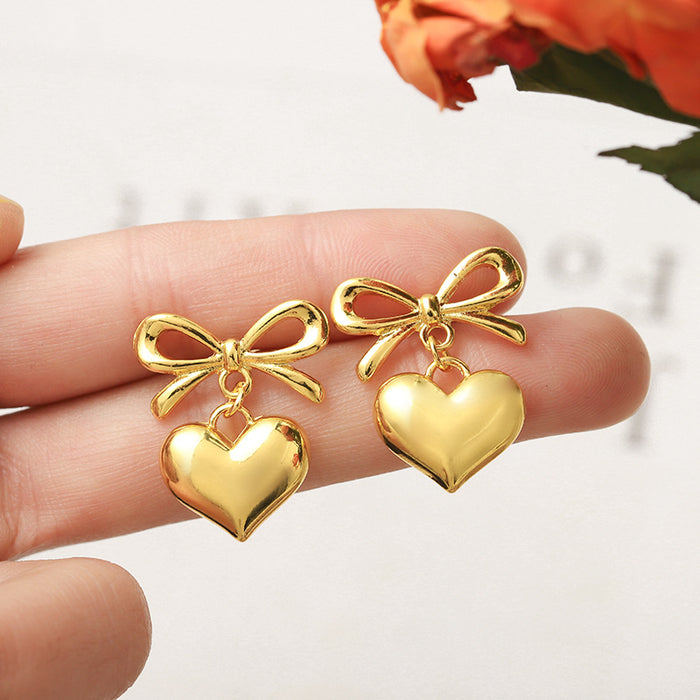 Wholesale Fashion earrings, heart pendant earrings, titanium steel earrings, accessories