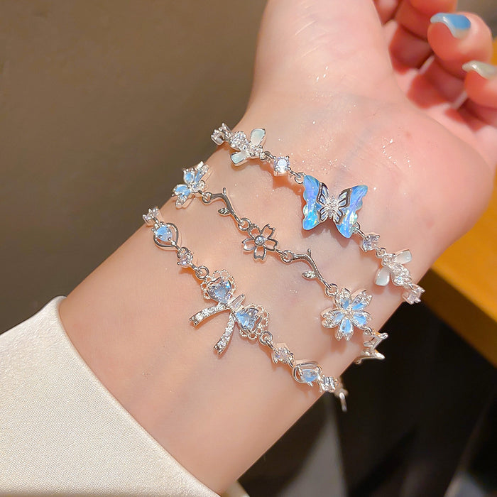 Wholesale Resin CZ Butterfly Flower Slider Bracelet Trendy Jewelry Accessory