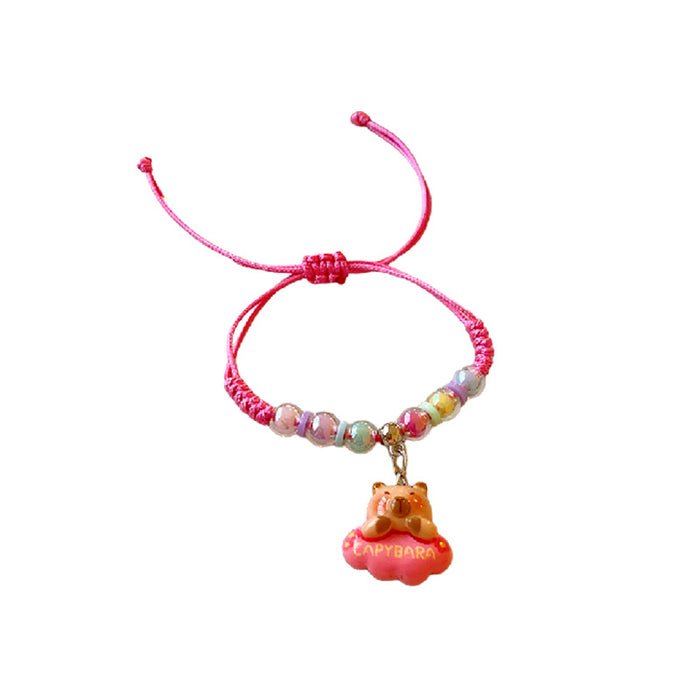 Wholesale Woven bear flower pull bracelet small heart bracelet sweet temperament jewelry