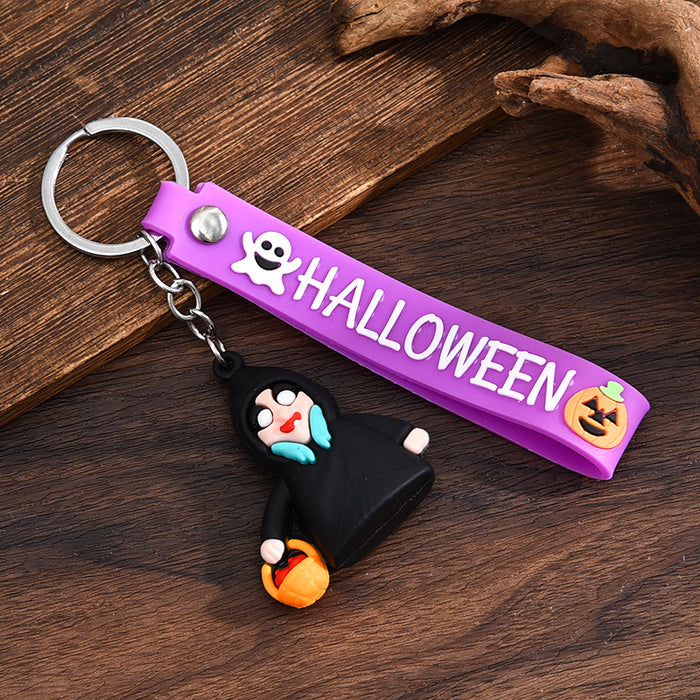 Wholesale  keychain trick-or-treating ghost pumpkin keychain  pendant chain skull ghost key chain