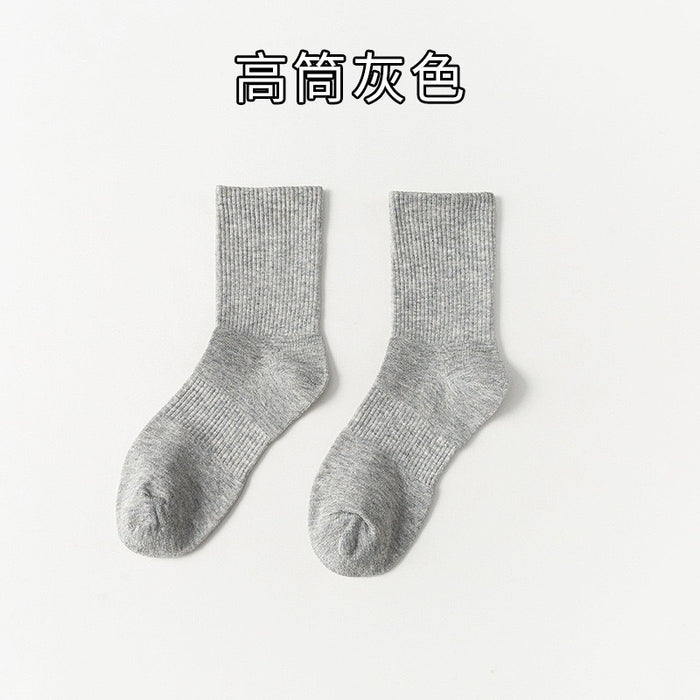 Wholesale Black socks, mid length socks, white sports socks, cotton socks