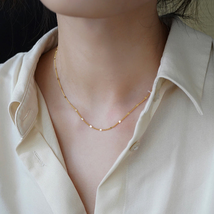 Wholesale Plain Chain Necklace Simple Stacked Collarbone Chain Necklace Chain Jewelry